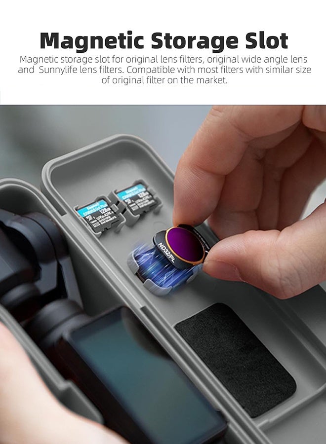 سني لايف جراب واقٍ مزود بحبل، متوافق مع كاميرا Osmo Pocket 3، غطاء بلاستيكي كامل للحماية، حقيبة سفر لحمل ملحقات Pocket 3 (أسود) - Image 3